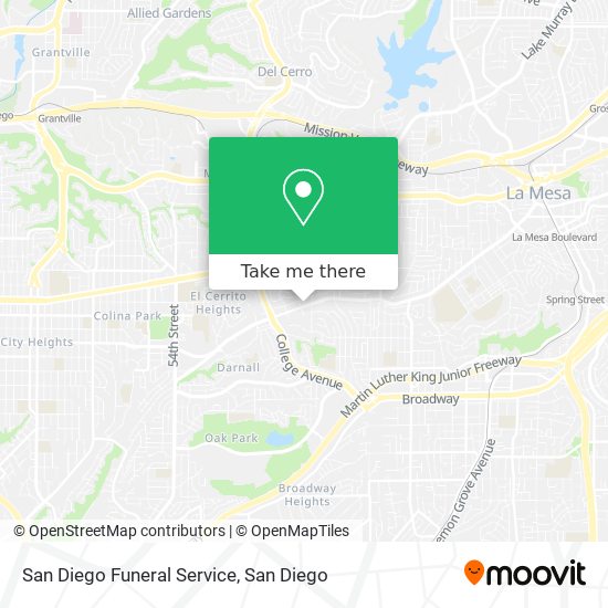 Mapa de San Diego Funeral Service