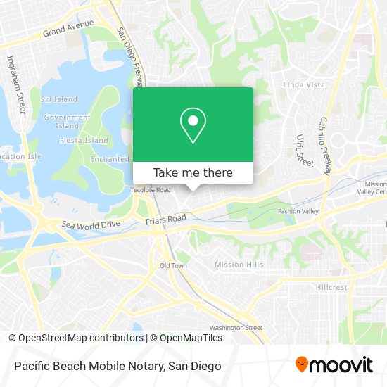 Pacific Beach Mobile Notary map