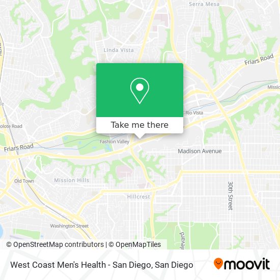 West Coast Men's Health - San Diego map