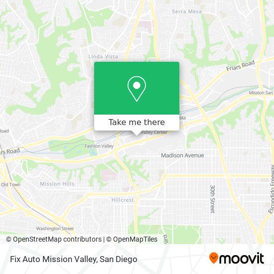 Mapa de Fix Auto Mission Valley