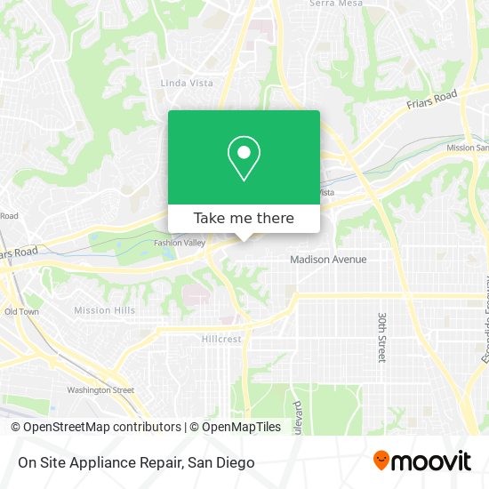 On Site Appliance Repair map