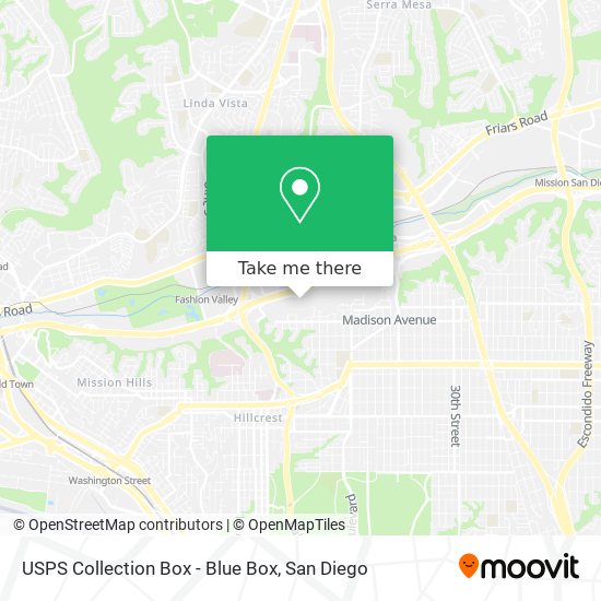 Mapa de USPS Collection Box - Blue Box