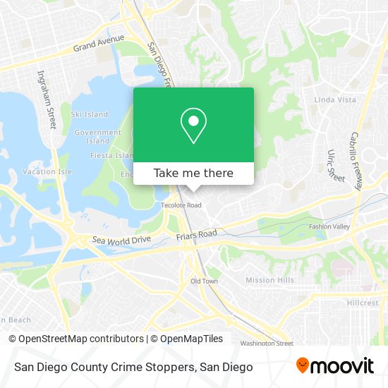 Mapa de San Diego County Crime Stoppers