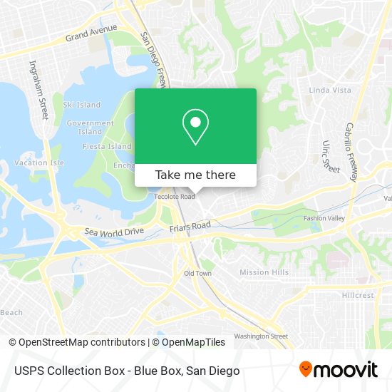 USPS Collection Box - Blue Box map