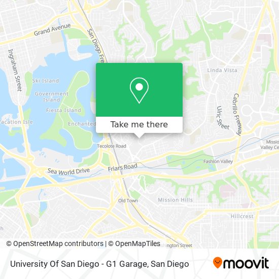 Mapa de University Of San Diego - G1 Garage