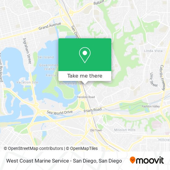 West Coast Marine Service - San Diego map