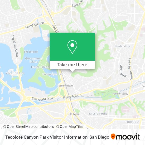 Mapa de Tecolote Canyon Park Visitor Information