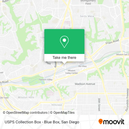 Mapa de USPS Collection Box - Blue Box