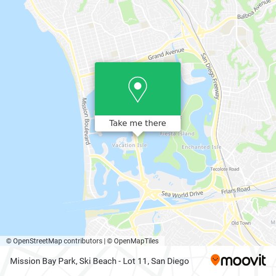 Mapa de Mission Bay Park, Ski Beach - Lot 11