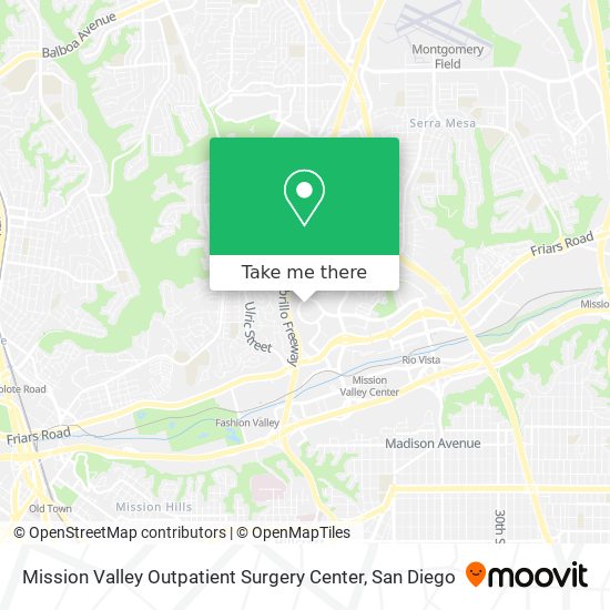 Mission Valley Outpatient Surgery Center map