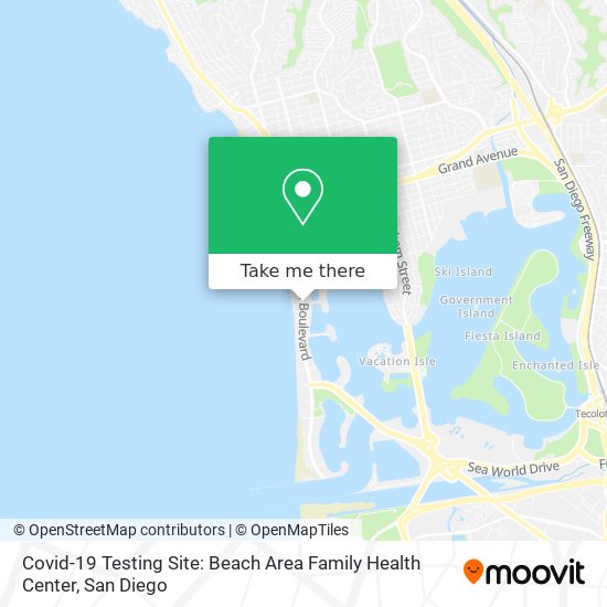 Covid-19 Testing Site: Beach Area Family Health Center map