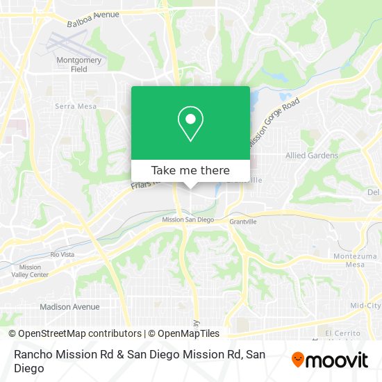 Rancho Mission Rd & San Diego Mission Rd map