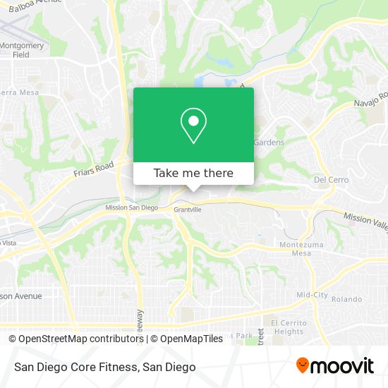 San Diego Core Fitness map