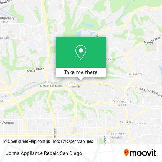 Mapa de Johns Appliance Repair