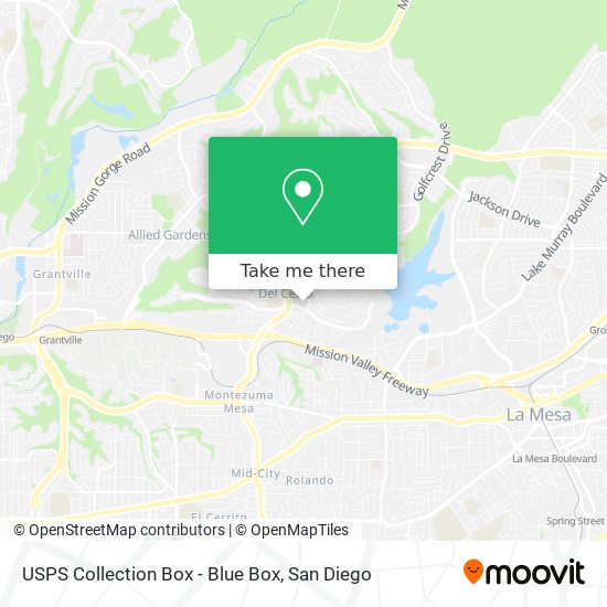 Mapa de USPS Collection Box - Blue Box