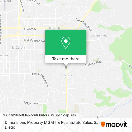 Mapa de Dimensions Property MGMT & Real Estate Sales