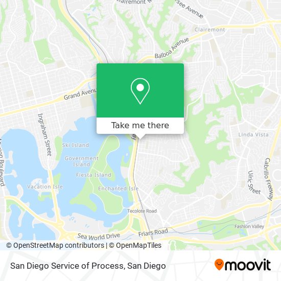 San Diego Service of Process map