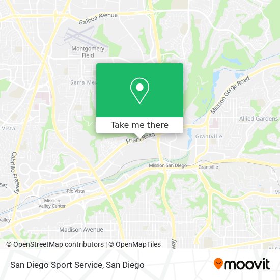 San Diego Sport Service map