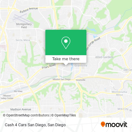 Mapa de Cash 4 Cars San Diego