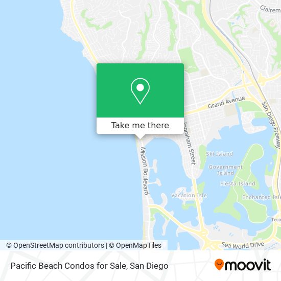 Mapa de Pacific Beach Condos for Sale