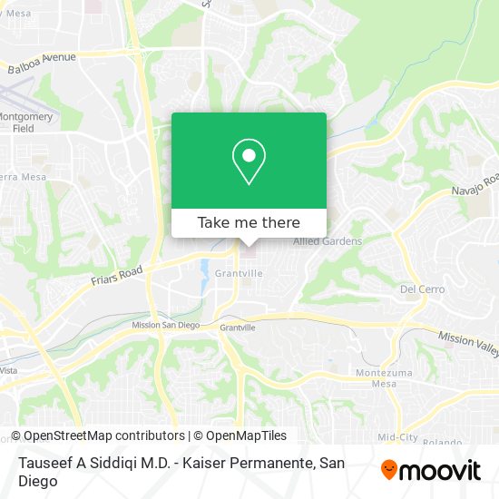 Tauseef A Siddiqi M.D. - Kaiser Permanente map