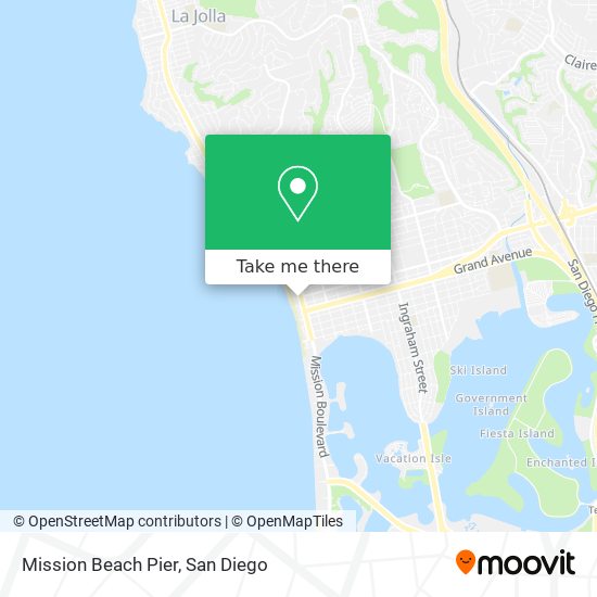 Mission Beach Pier map