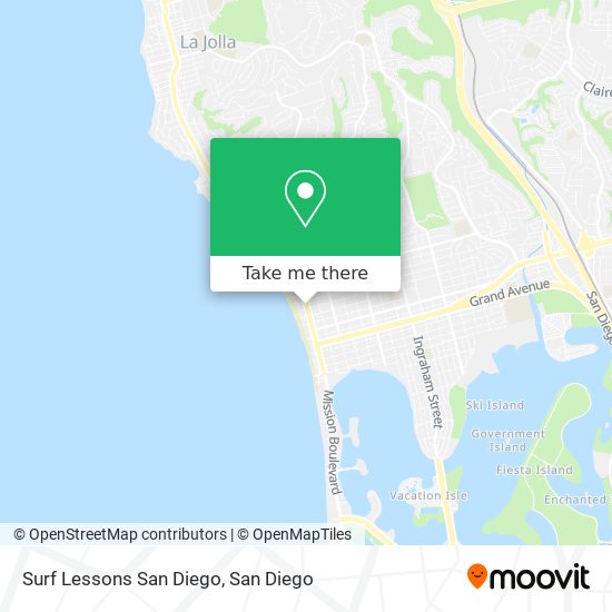 Surf Lessons San Diego map