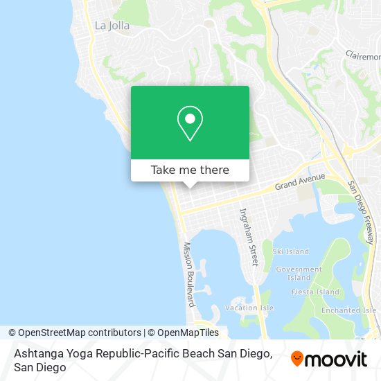 Mapa de Ashtanga Yoga Republic-Pacific Beach San Diego