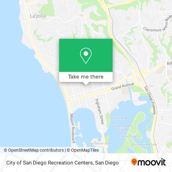 City of San Diego Recreation Centers map
