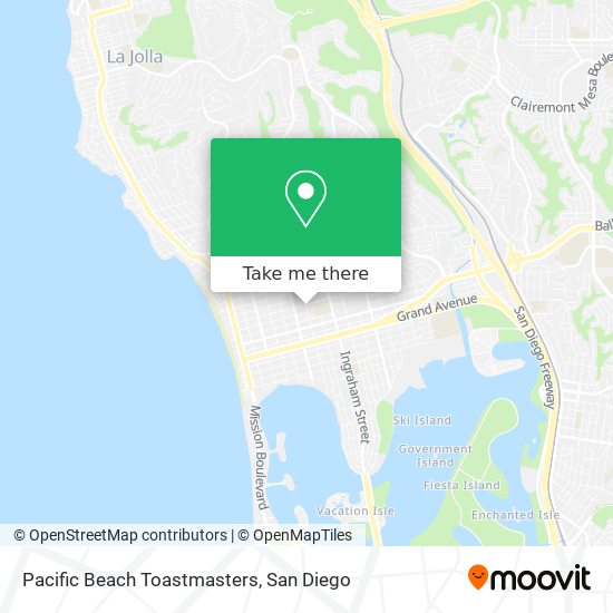 Pacific Beach Toastmasters map