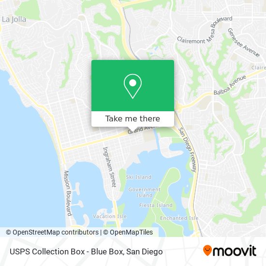 Mapa de USPS Collection Box - Blue Box