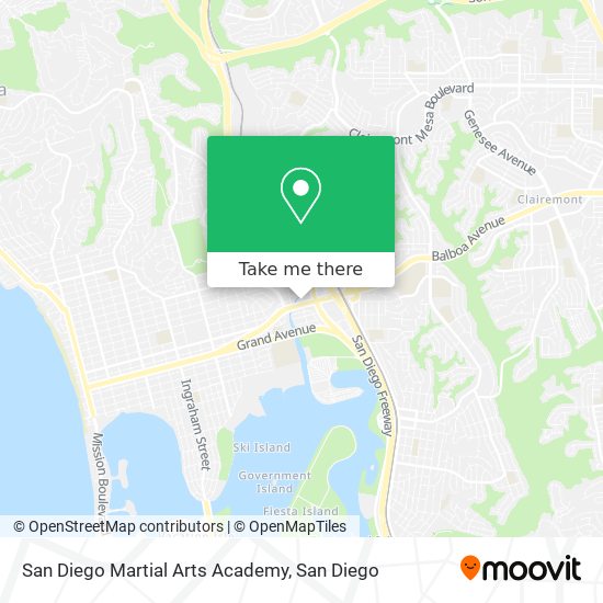 Mapa de San Diego Martial Arts Academy