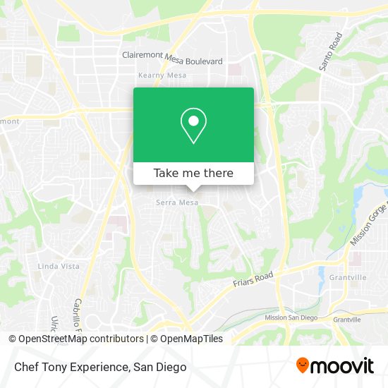 Chef Tony Experience map