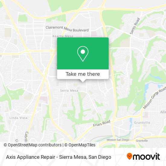 Axis Appliance Repair - Sierra Mesa map