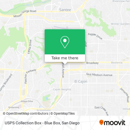 USPS Collection Box - Blue Box map