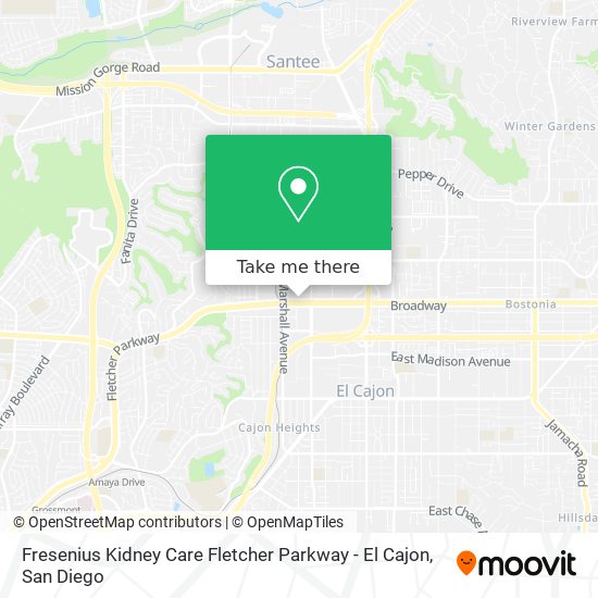 Mapa de Fresenius Kidney Care Fletcher Parkway - El Cajon