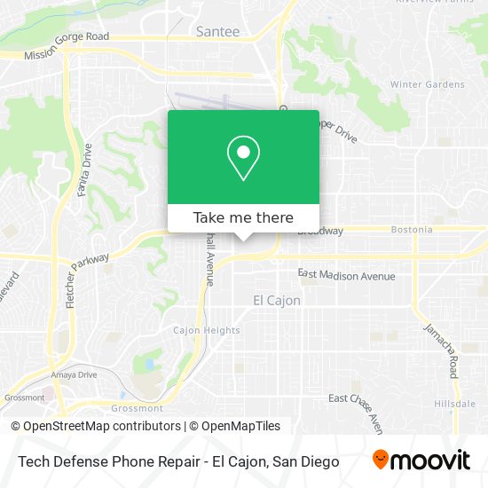 Mapa de Tech Defense Phone Repair - El Cajon