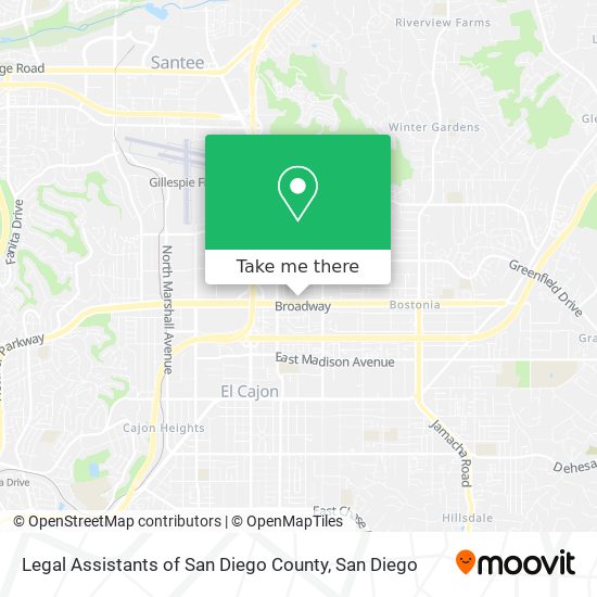 Legal Assistants of San Diego County map