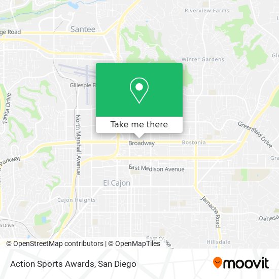 Action Sports Awards map