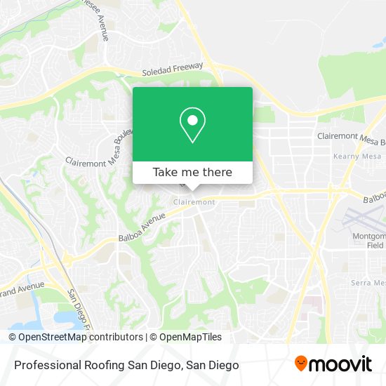 Mapa de Professional Roofing San Diego