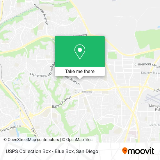 Mapa de USPS Collection Box - Blue Box
