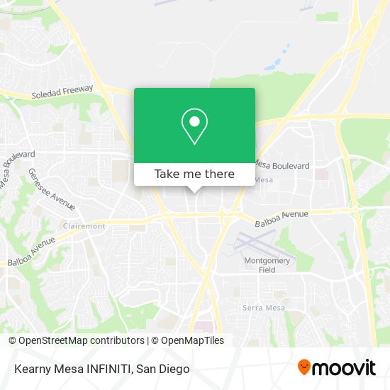 Mapa de Kearny Mesa INFINITI