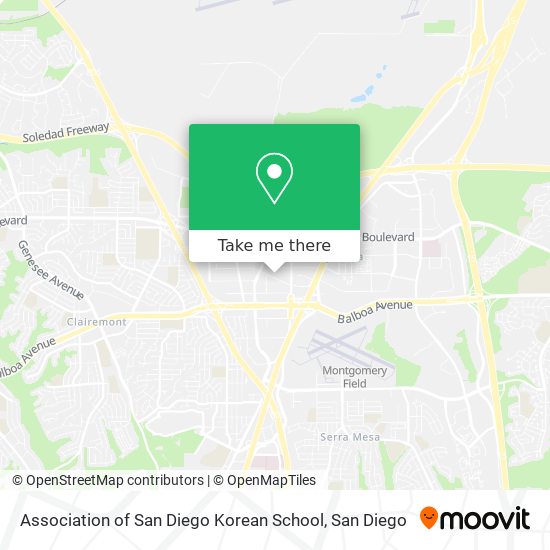 Association of San Diego Korean School map