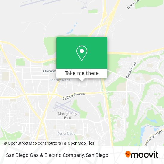 Mapa de San Diego Gas & Electric Company