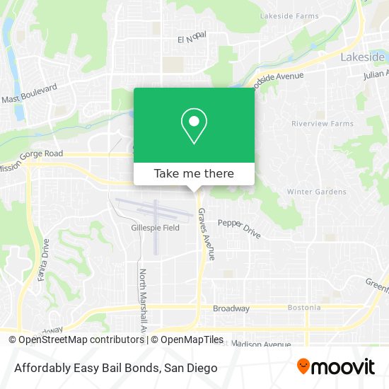Affordably Easy Bail Bonds map