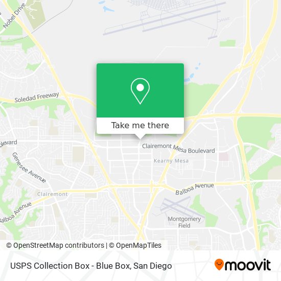 Mapa de USPS Collection Box - Blue Box