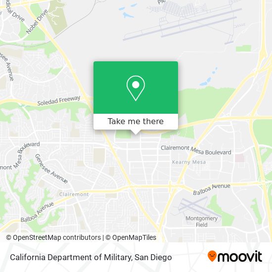 California Department of Military map