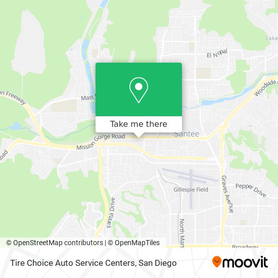 Mapa de Tire Choice Auto Service Centers