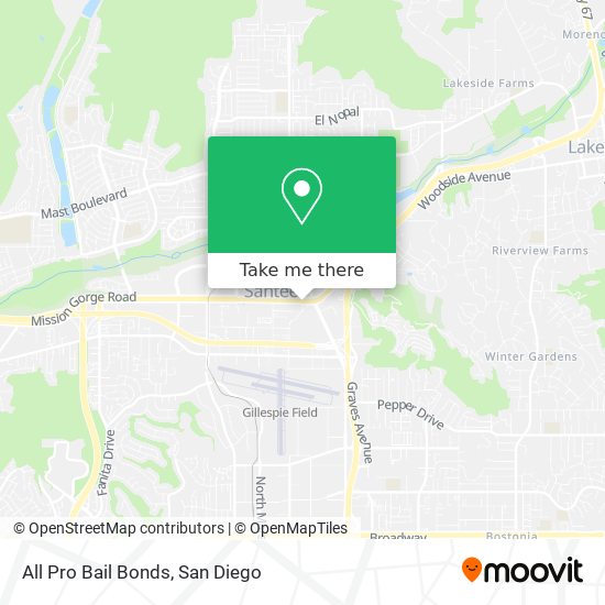 All Pro Bail Bonds map