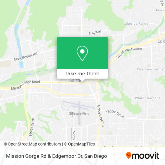 Mapa de Mission Gorge Rd & Edgemoor Dr